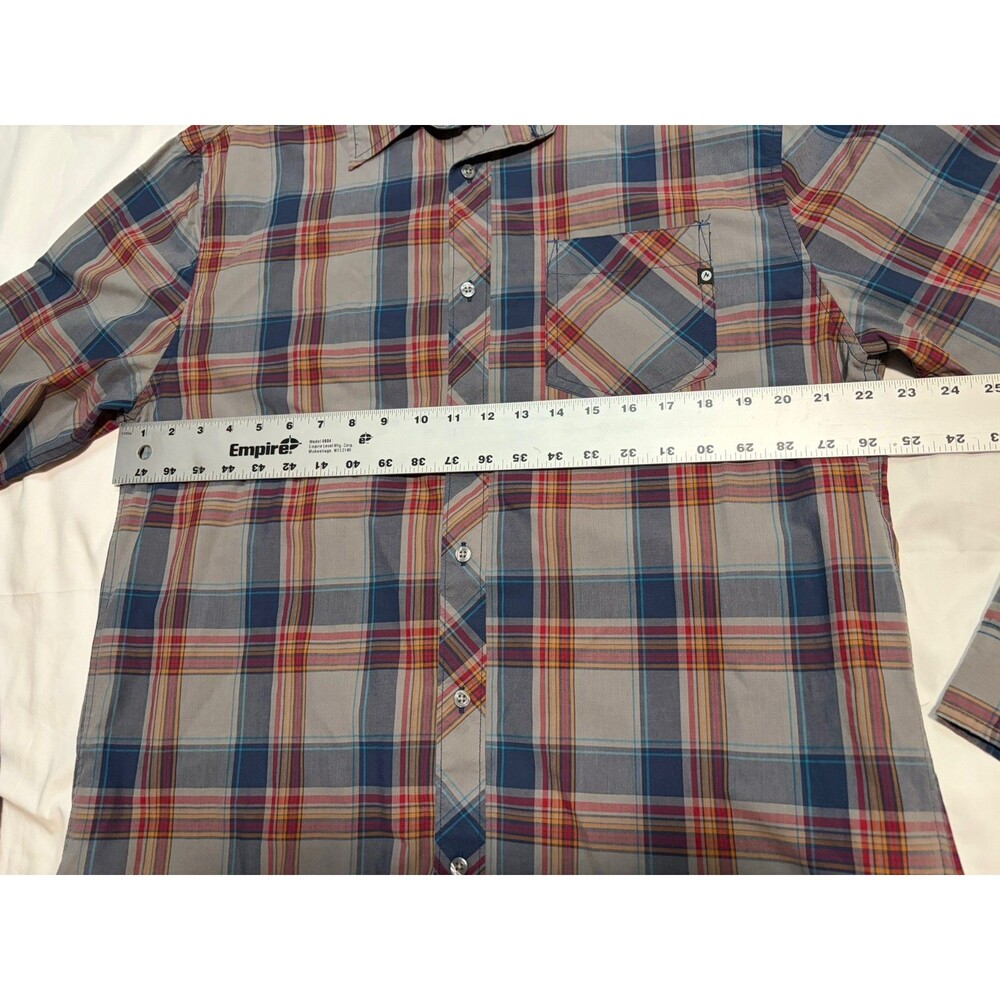 Marmot Button Up Shirt Mens Size Large Blue Organic Cotton Hiking Lumberjack - Picture 5 of 8